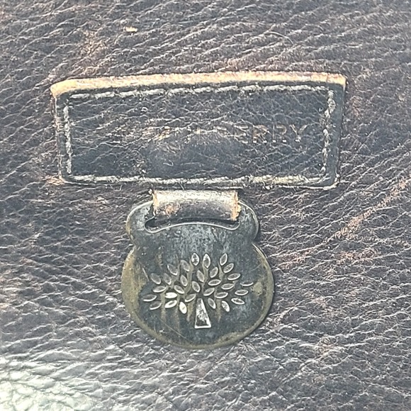 Vtg Mulberry Roxanne Handbag Shoulder Bag Leather Dark Brown Boho Chic Utility - Picture 10 of 13